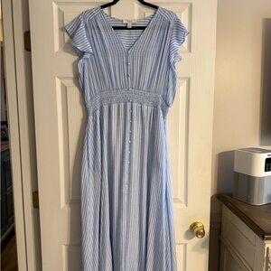 Chic Blue Striped Maxi Dress